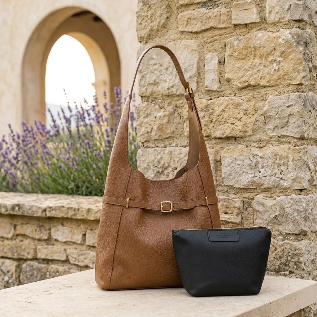 The Verona Italian Leather Shoulder Tote | Black