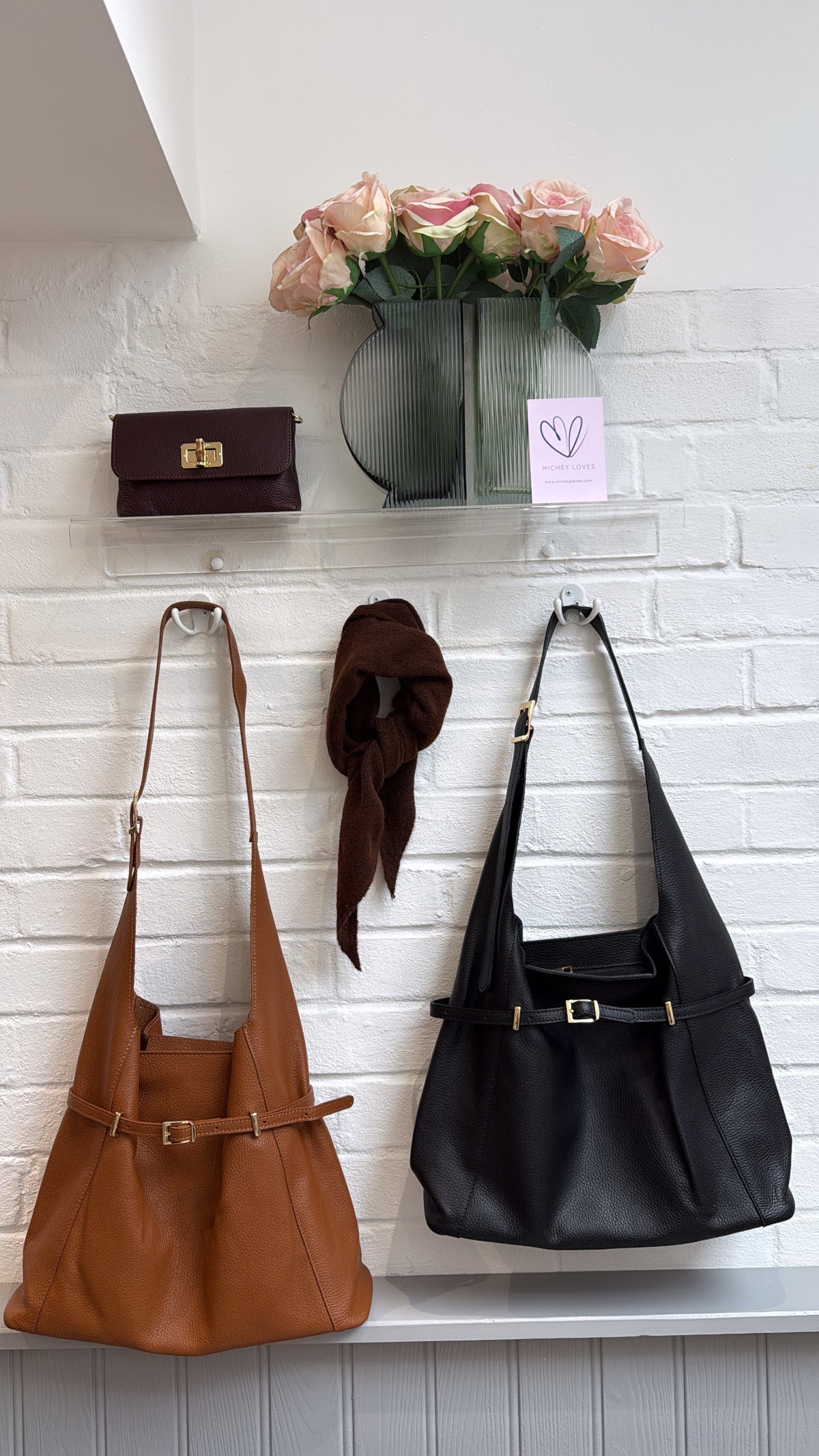 The Verona Italian Leather Shoulder Tote | Tan