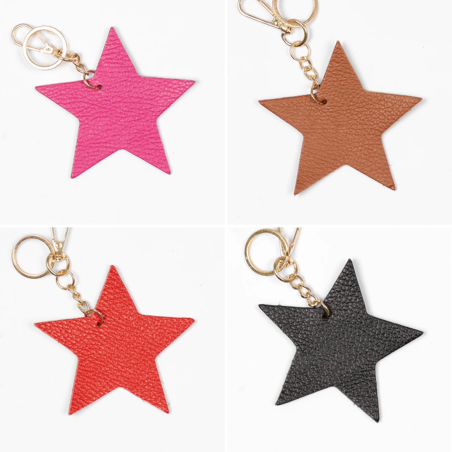 Superstar Leather Keyring | Red
