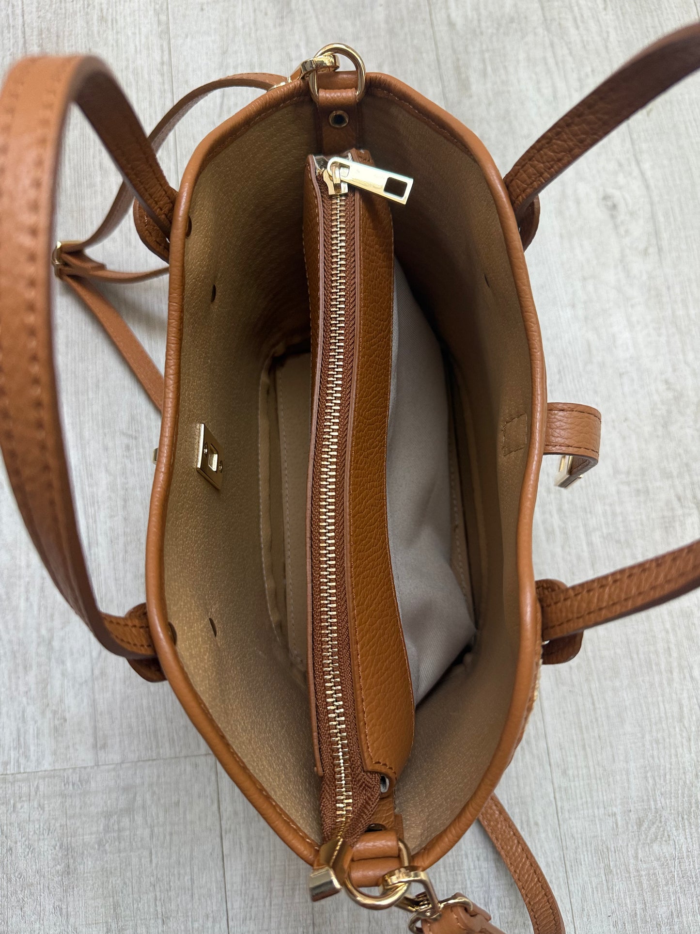 Ravello Raffia & Leather Tote | Tan