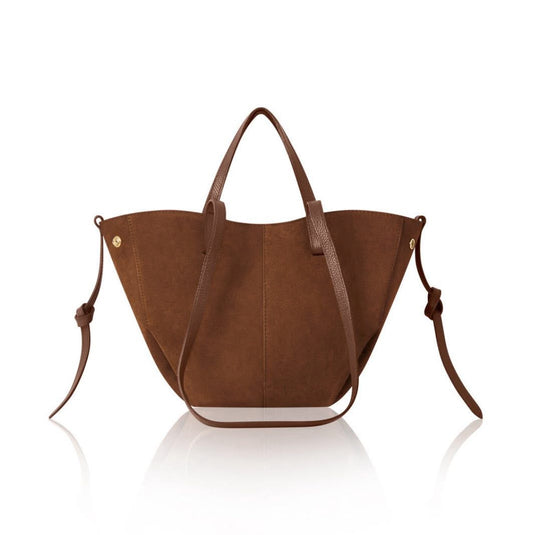 Genova Suede Tote Bag | Brown
