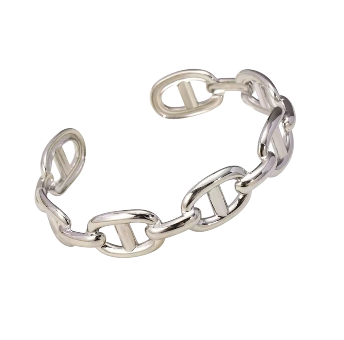 Chain link Bangle Bracelet | Silver