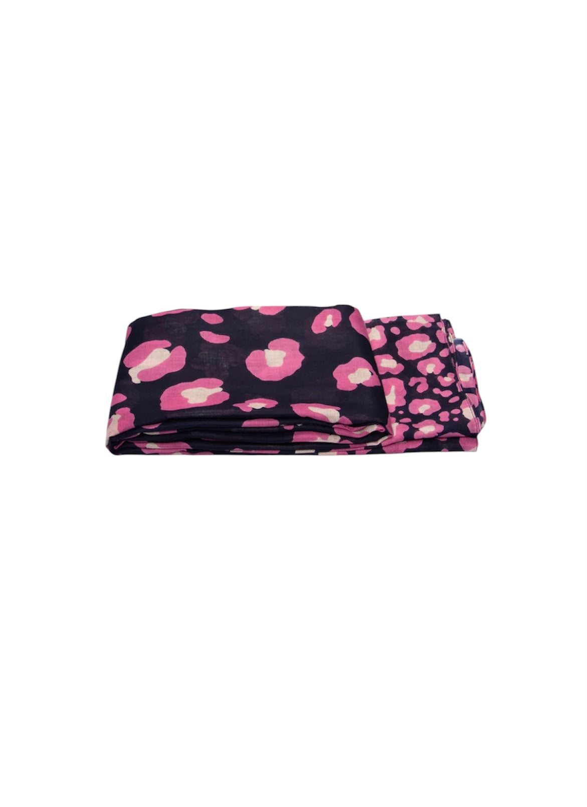 Lydia Leopard Print Scarf | Navy & Pink