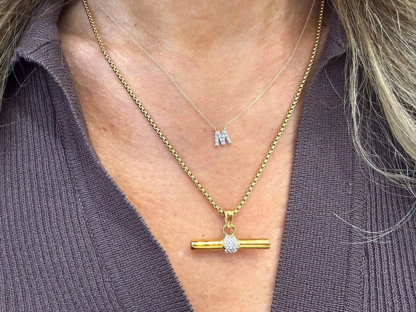 Crystal T-Bar Necklace