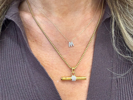 Crystal T-Bar Necklace