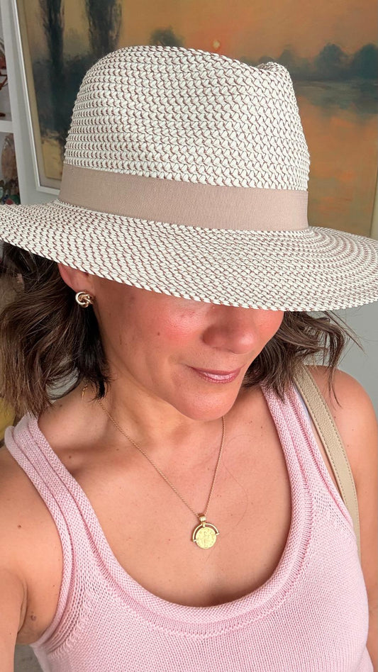 Solero Sun Hat (UPF50+ & Packable) | Taupe & Ivory