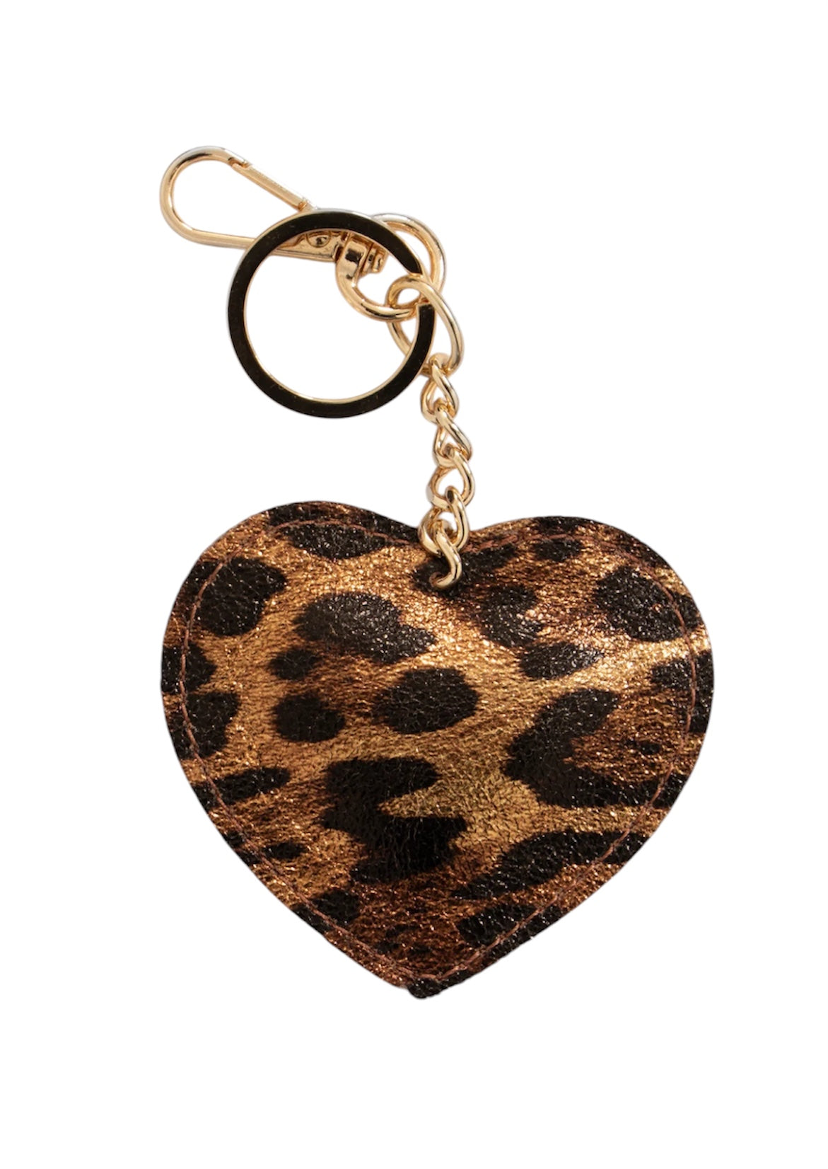 Love Heart Keyring | Leopard