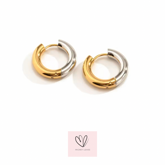 Reversible Gold & Silver Hoop Earrings