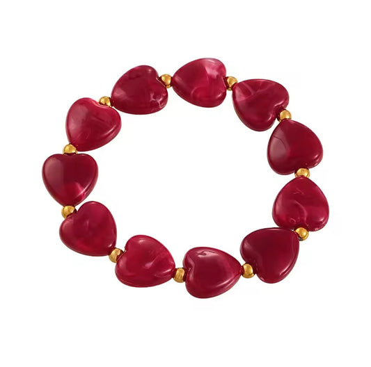 Pre-Order - The Sasha Heart Bracelet | Berry