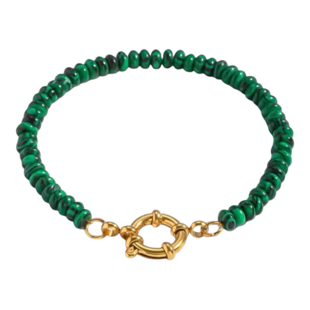 Retro Stone Beaded Bracelet | Green