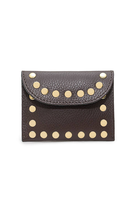 Studded Leather Purse | Chocolate