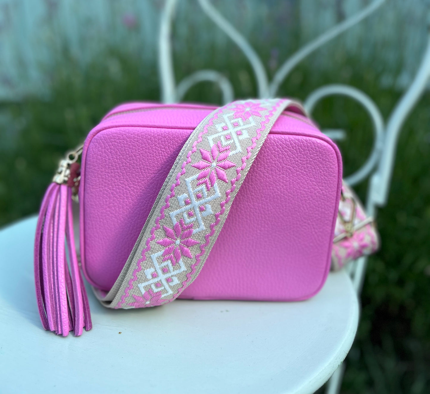 Lotus Bag Strap | Cream & Pink