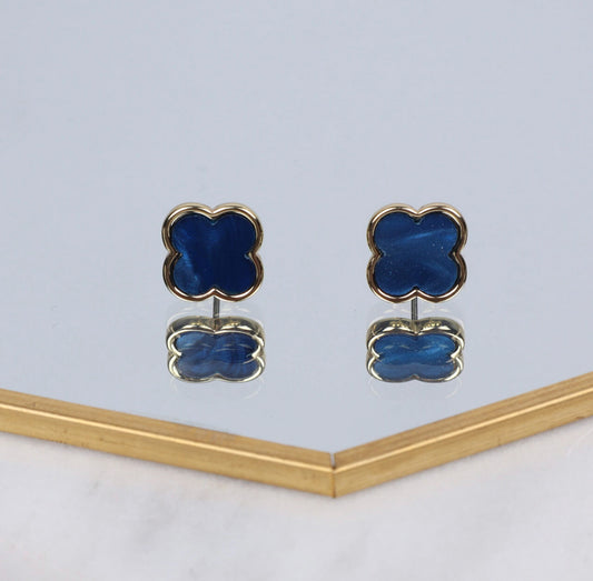Clover Earrings | Mother of Pearl Blue