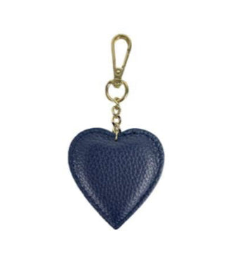 Leather Heart Keyring | Navy Blue