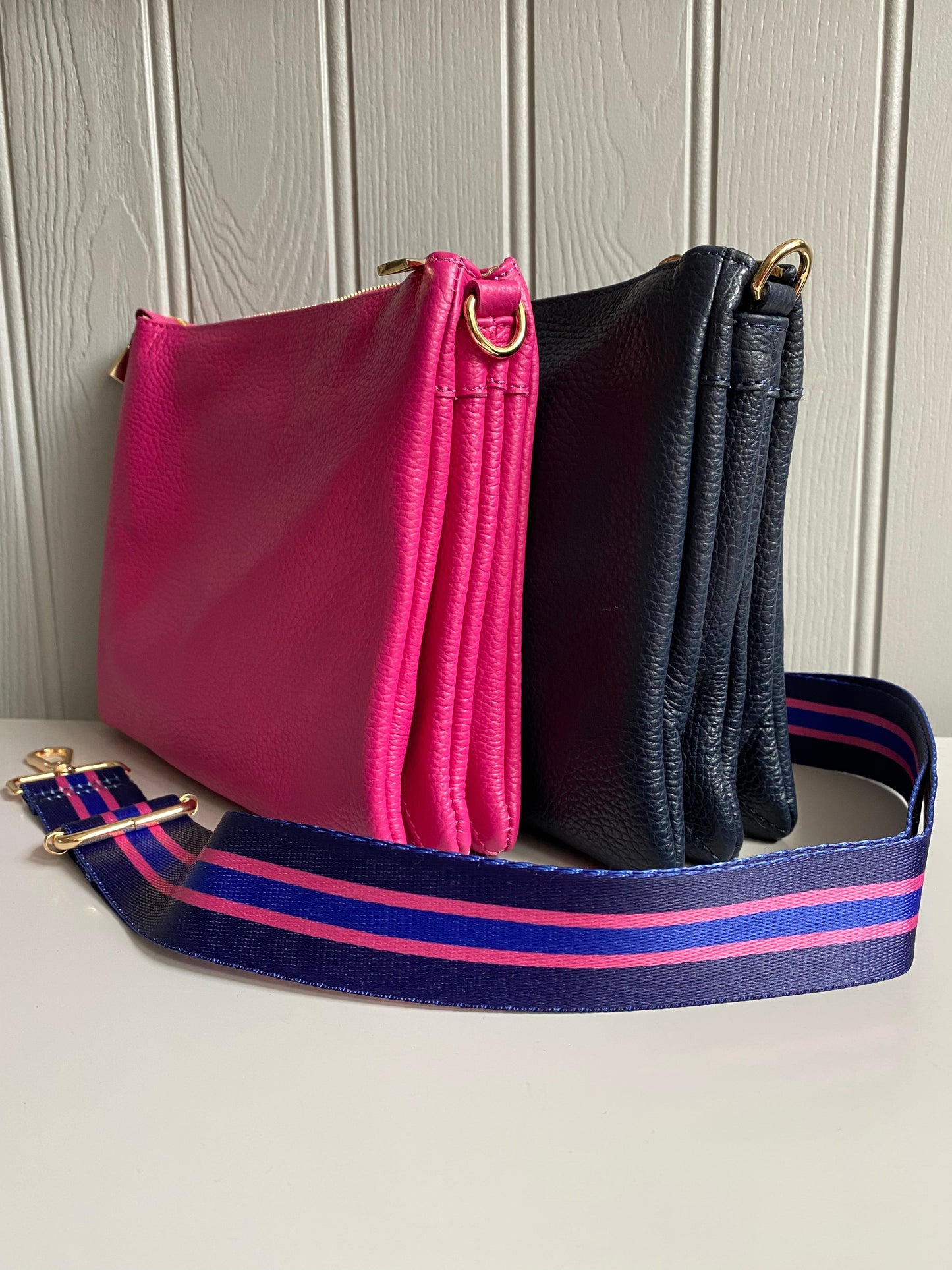 Stripe Bag Strap | Navy, Pink & Royal Blue