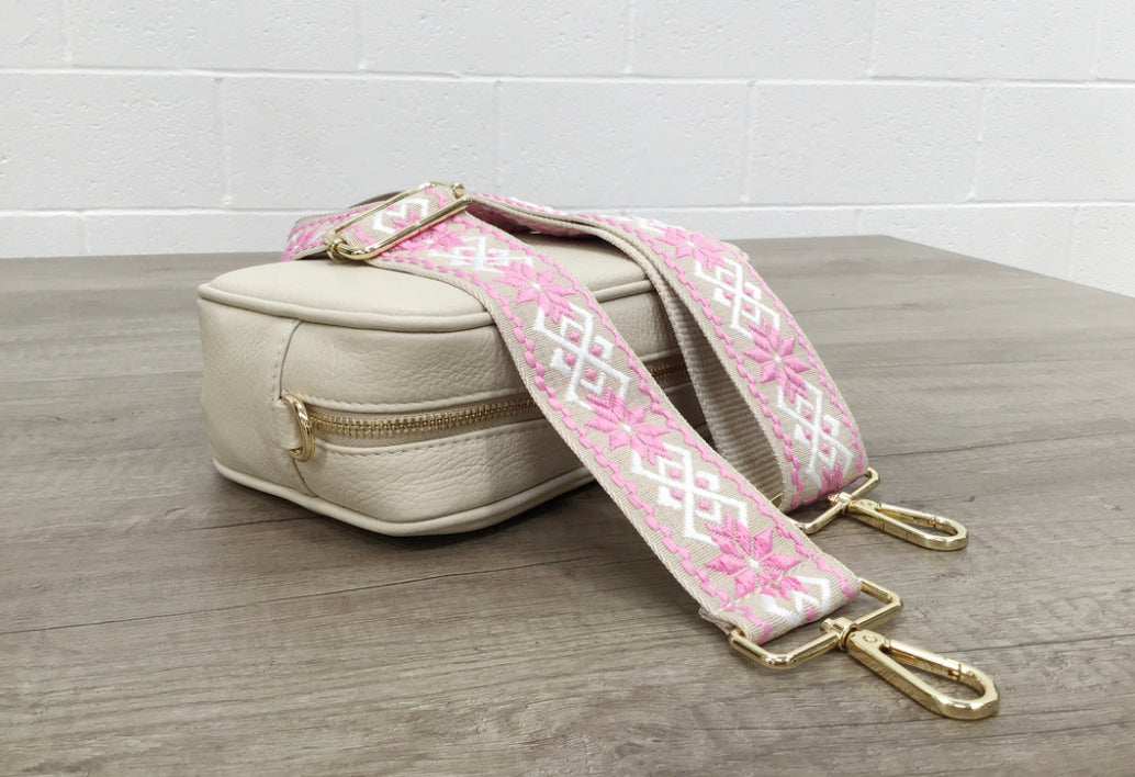 Lotus Bag Strap | Cream & Pink