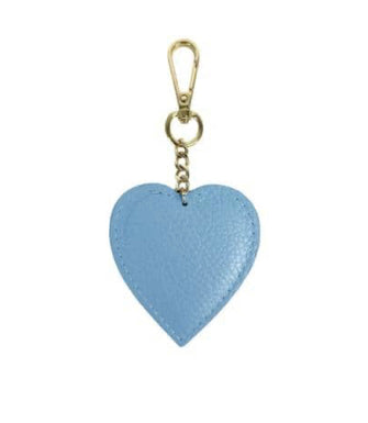 Leather Heart Keyring | Sky Blue