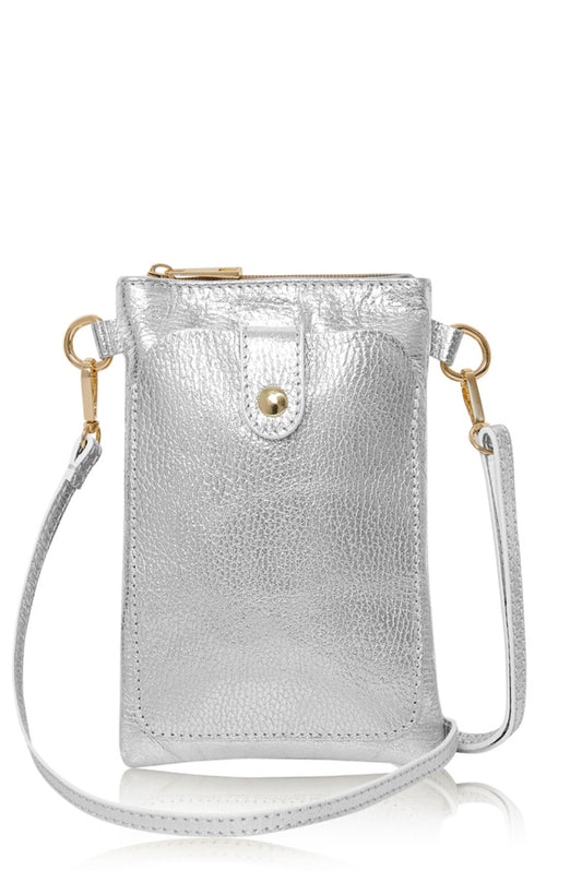 Tuscany Crossbody Phone Bag | Silver