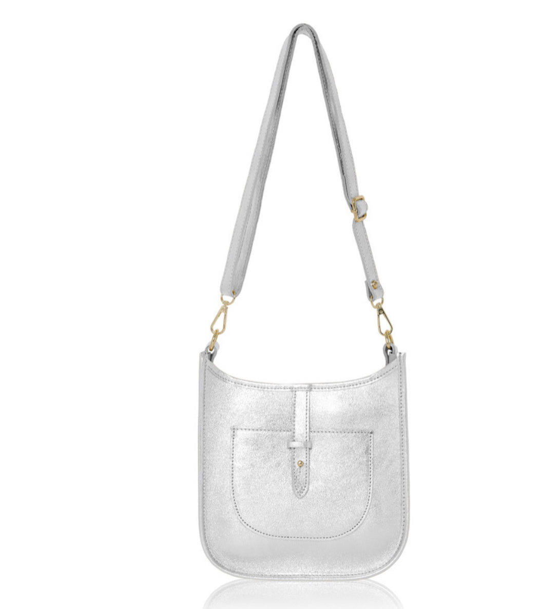 Portofino Leather Bag | Silver