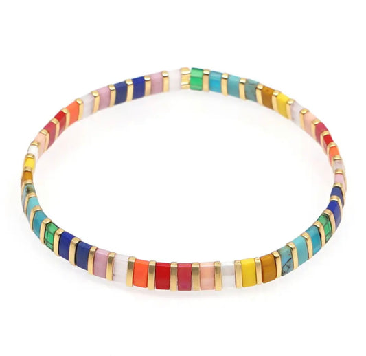 Miyuki Tile Bracelet | Colourful