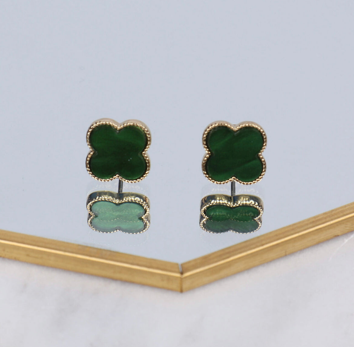 Clover Stud Earrings | Green