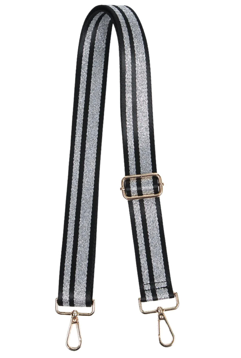 Stripe Bag Strap | Black & Silver