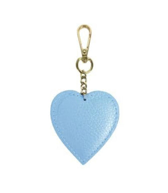 Leather Heart Keyring | Light Blue