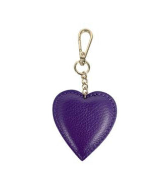 Leather Heart Keyring | Purple