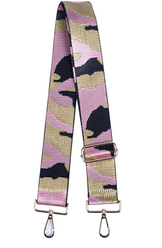 Camouflage Glitter Bag Strap | Light Pink