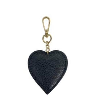 Leather Heart Keyring | Black