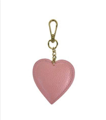 Leather Heart Keyring | Dusty Pink