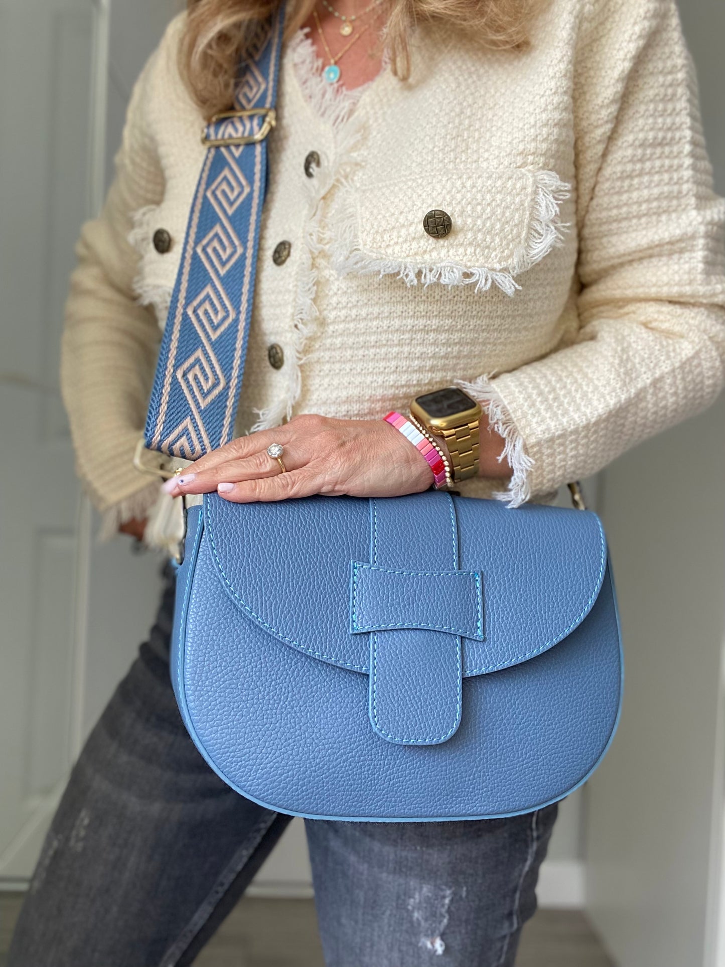 Milano Leather Crossbody Bag | Denim Blue