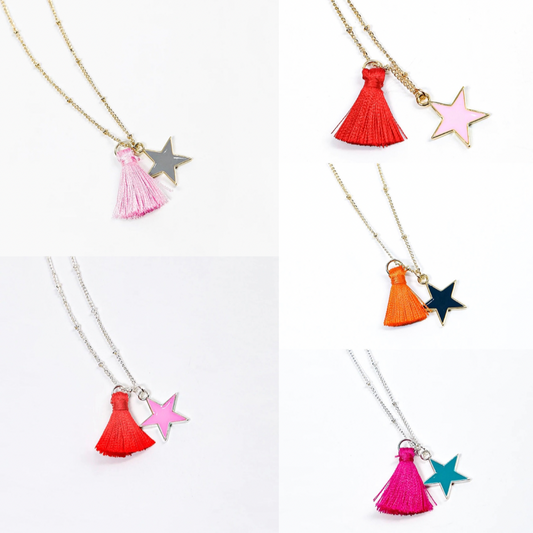 Marni Star & Tassel Necklaces | Assorted Colours
