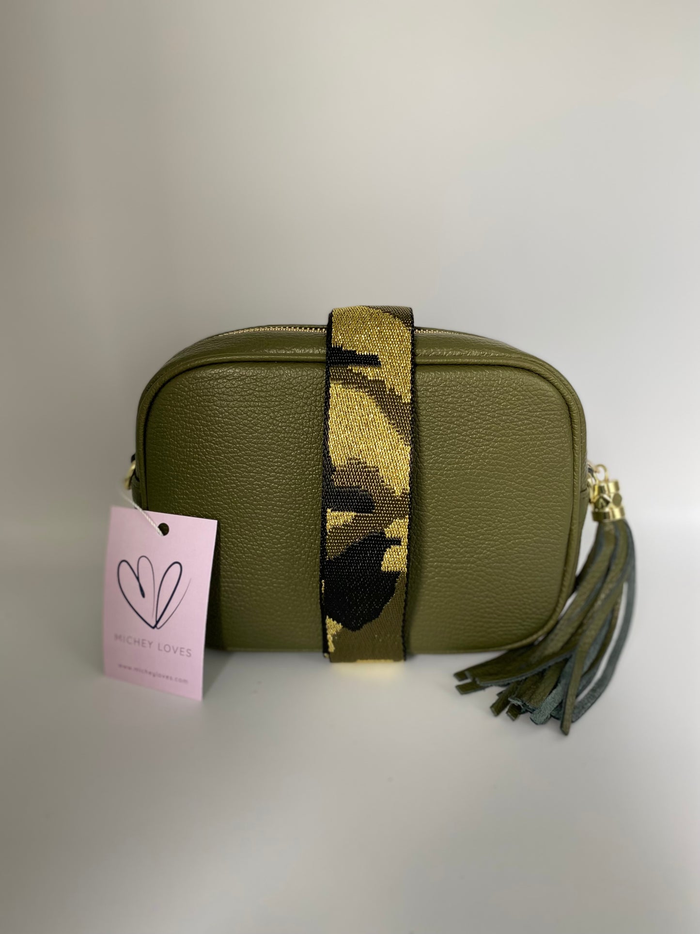 Lottie Leather Camera Bag | Khaki Green
