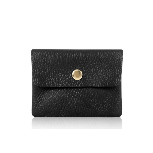 Leather Credit Card Coin Purse | Black
