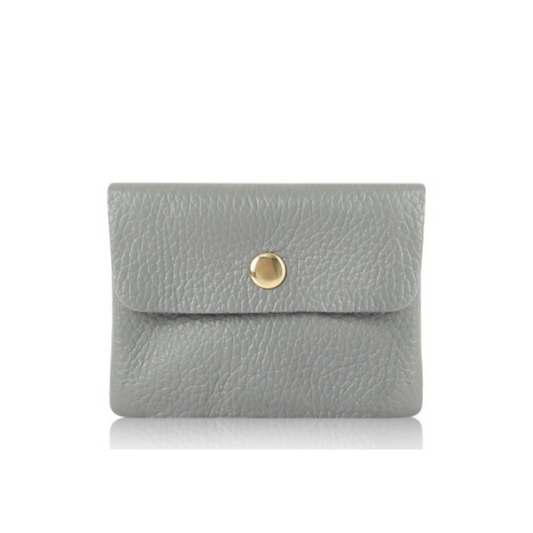Leather Credit Card Coin Purse | Light Grey