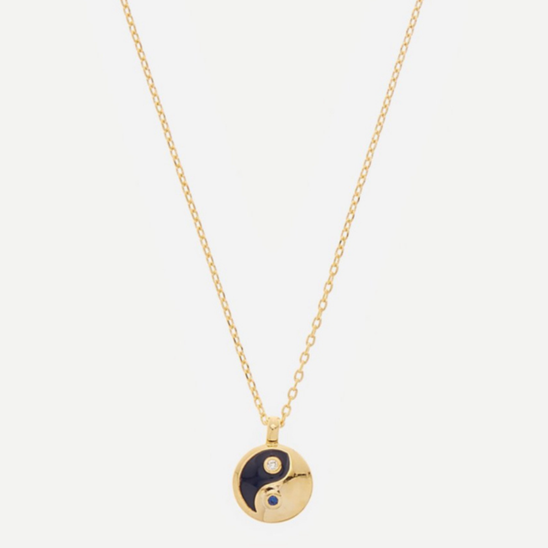 Yin Yang Necklace | Navy & Gold