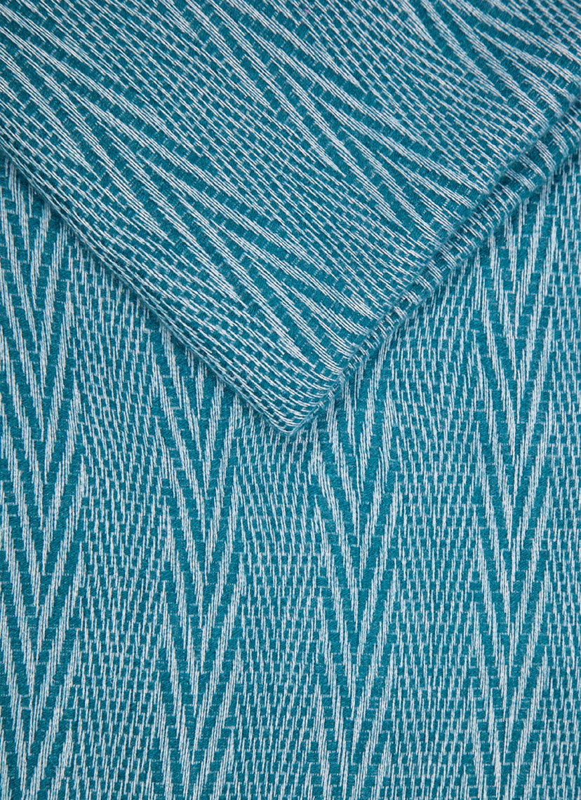Herringbone Print Blanket Scarf | Teal