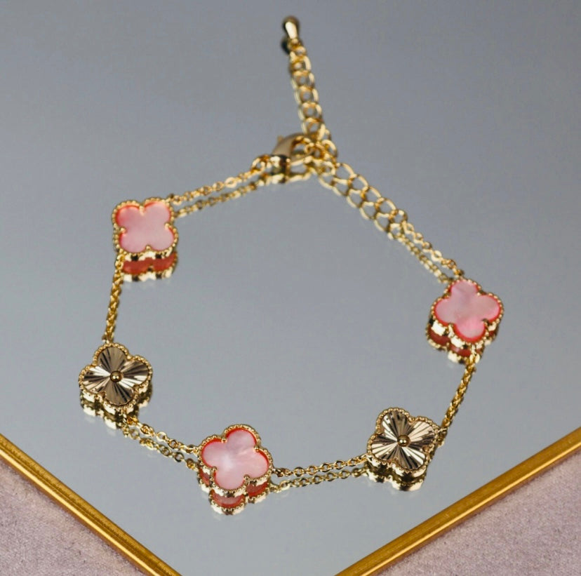 Clover Bracelet | Mother of Pearl Pink