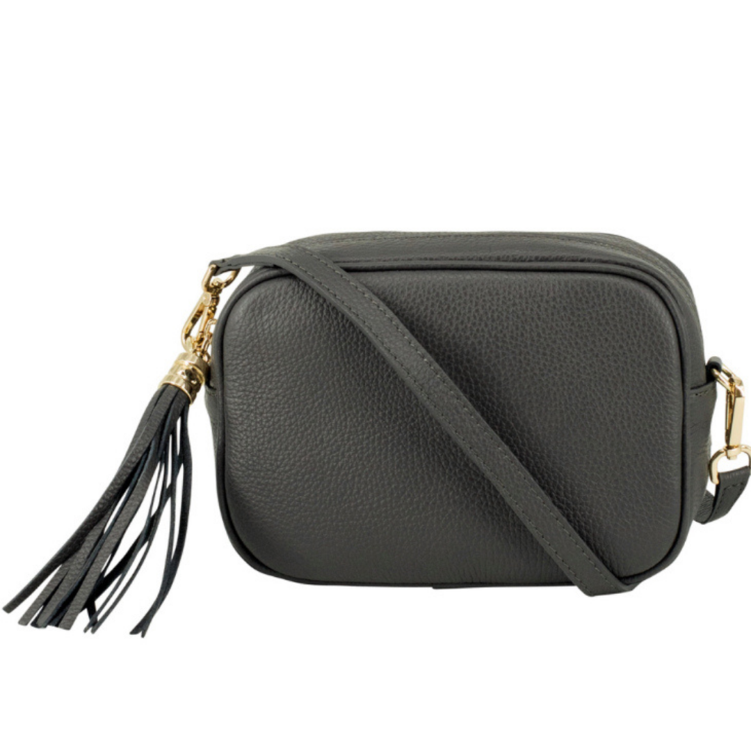Lottie Leather Camera Bag | Dark Grey