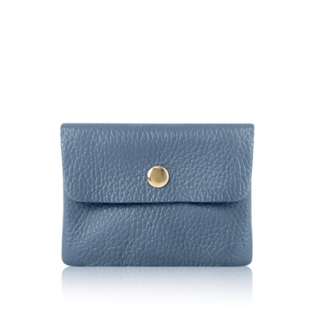Leather Credit Card Coin Purse | Denim Blue