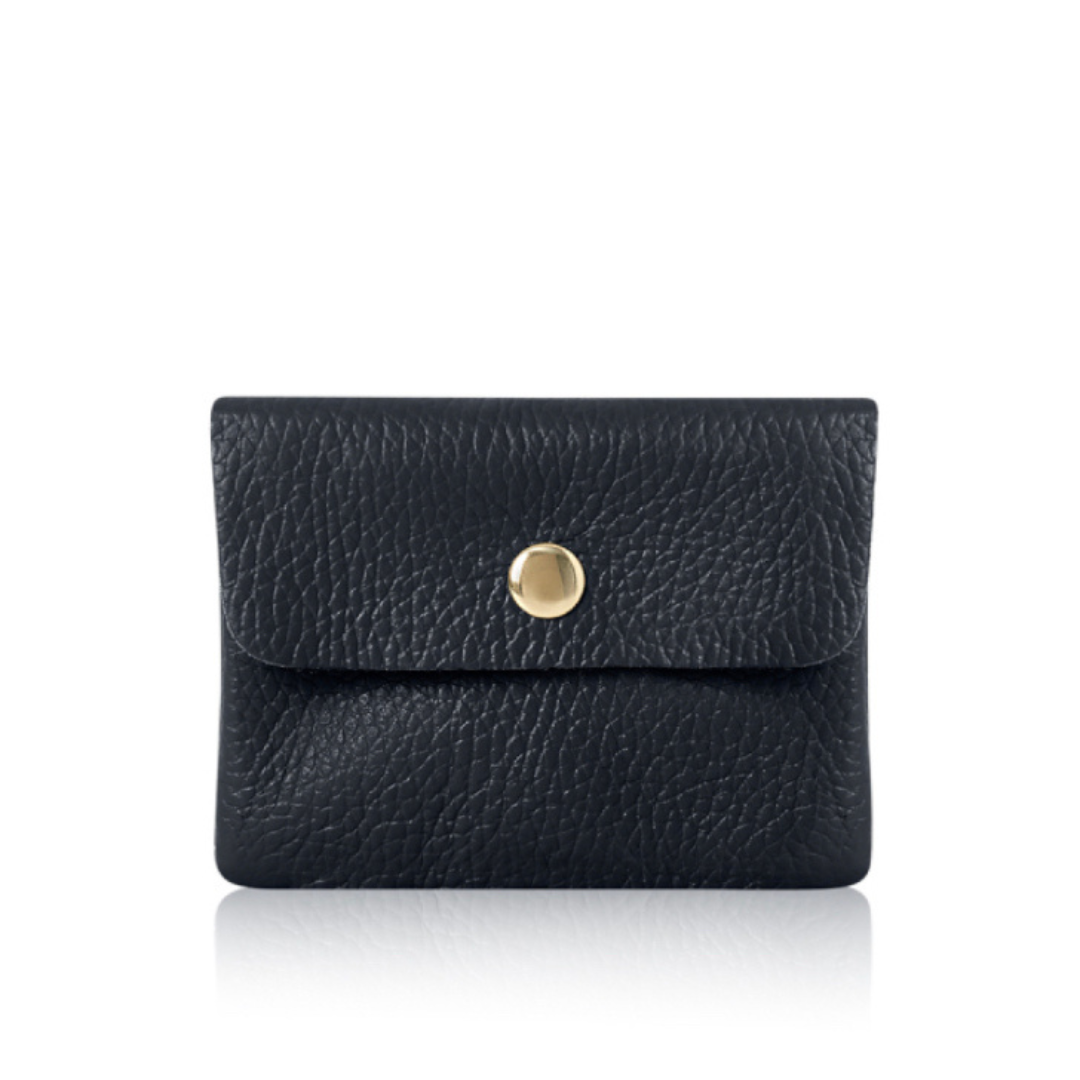Leather Credit Card Coin Purse | Navy
