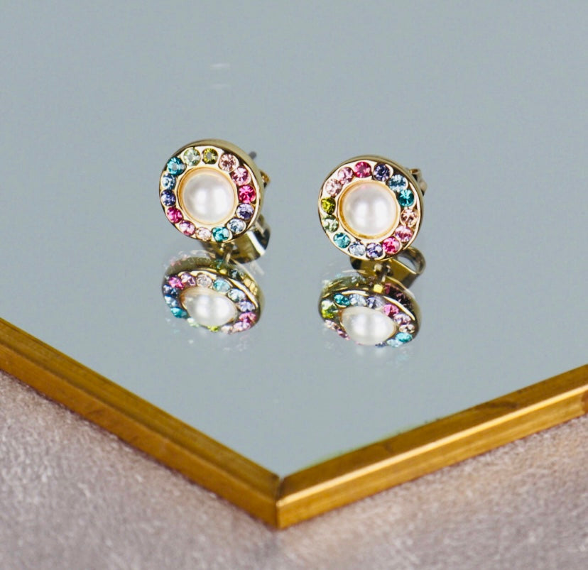 Pearl Rainbow Earrings