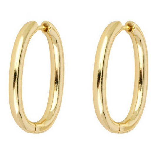 Charley Large Oval Earrings | Gold