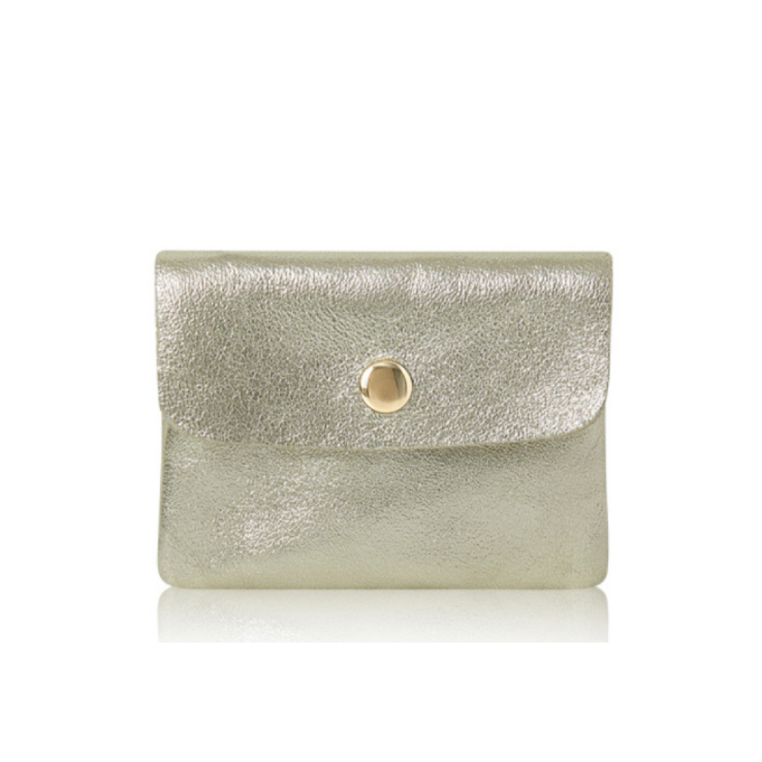Leather Credit Card Coin Purse | Gold