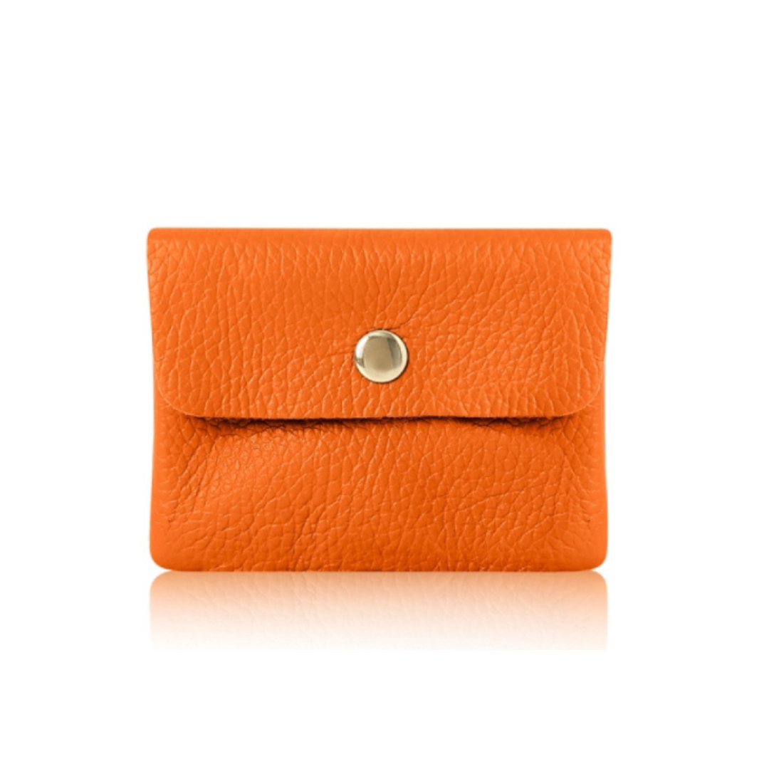 Leather Credit Card Coin Purse | Orange