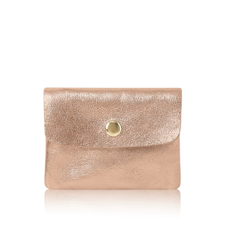 Leather Credit Card Coin Purse | Rose Gold