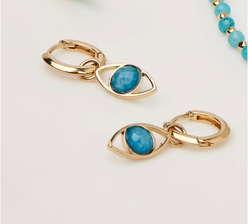 Eva Gemstone Drop Earrings | Turquoise