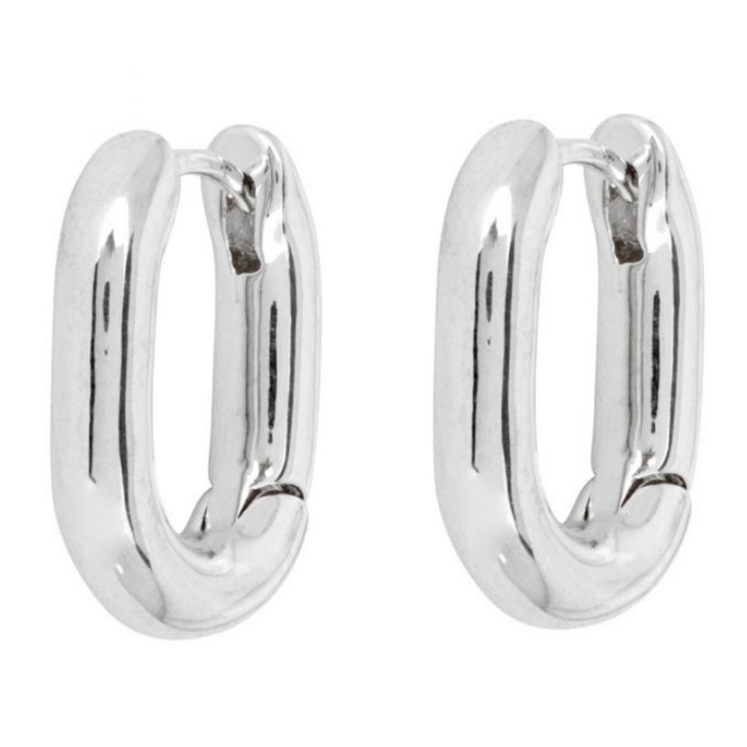 Charley Oval Earrings | Silver