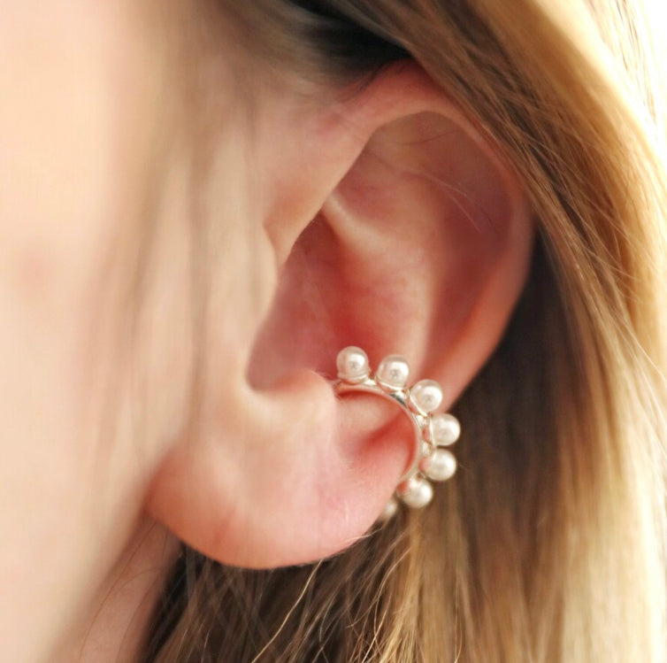Pearl Ear Cuff | Silver